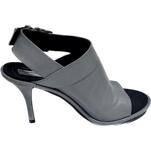 Balenciaga ‘Glove’ Gray Leather Slingback Heels Sandals US 7